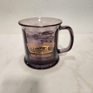 Culver The Pentagon Amethyst Purple‎ Glass Mug 22k Gold Trim Made in USA